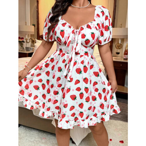 (XXL, White) Robe grande taille le quotidien. 2