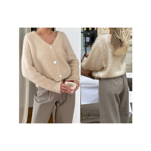 (M, Creamy White) Gilet basique en décontracté d'automne 1