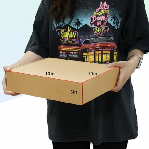 Caixa de envio marrom de papelão ondulado, 33 x 25 x 8 cm (13 x 10 x 3 polegadas), pacote com 25 unidades. 2