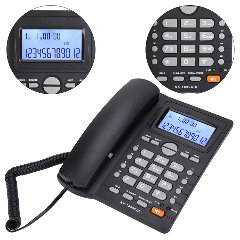 Landline Telephone With Clear Sound Noise Cancelling, Lcd Display Shows Call Time Date 9180479068471