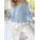 (S, Sky Blue) Cardigan donna basic corto autunnale. 6