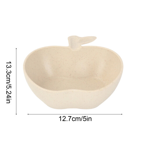 Äppelformad barnskål beige 13,3 cm diskmaskinssäker 2
