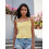 (M, Yellow) Tops de crochet de verano. 13