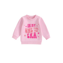 (6-12 Months, Pink) Mikiny pro děti, narozeninové s potiskem, kulatý výstřih, dlouhý rukáv, podzimní oblečení.