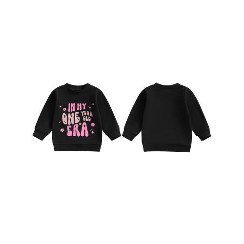 (6-12M, black) Φούτερ γενεθλίων για πουλόβερ φθινοπωρινά. 1