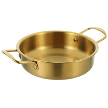Multifunctional Seafood Pot Flat Skillet Work on Metal Wok Small Cooking Pot Ramen Pot