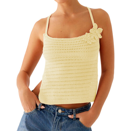(S, Yellow) Blusa de crochê o verão.