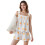 (M, Light Yellow) Γυναικείο Casual Σετ Στάμπα Ήλιου/Καρδιάς 1