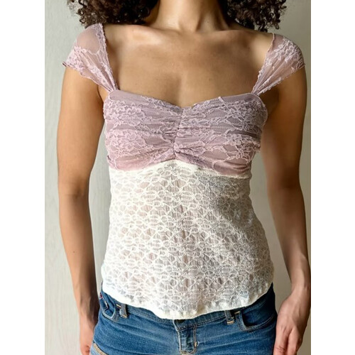 (L, Lavender) Camiseta básica de estilo grunge. 2