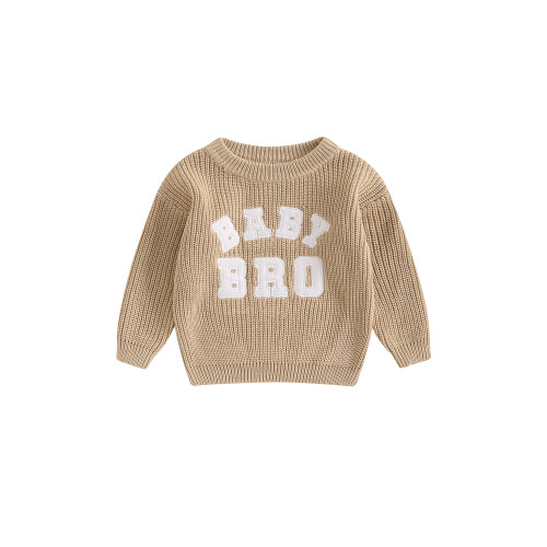 (6-9 Months, Khaki) Φθινοπωρινό Πουλόβερ με Μωρό Αγόρι