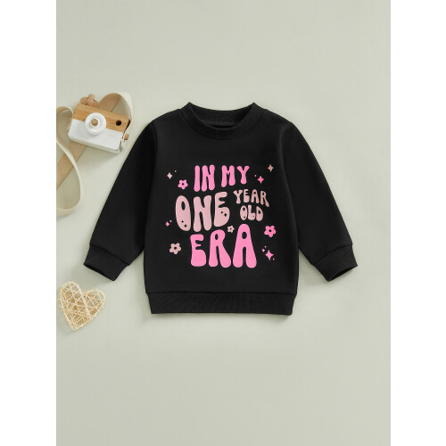 (6-12M, black) Φούτερ γενεθλίων για πουλόβερ φθινοπωρινά. 2
