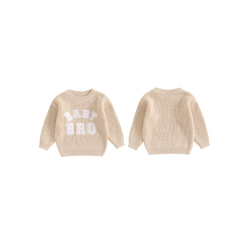 (3-6 Months, Beige) Φθινοπωρινό Πουλόβερ με Μωρό Αγόρι 1