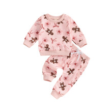 (6-12 Months, Pink) Pikkutyttöjen joulusetti, piparkakkumiehen 2 kpl.