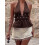 (S, Dark Brown) Blusas femininas com o verão. 4