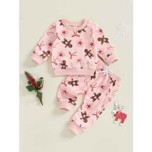 (6-12 Months, Pink) Completo natalizio per 2 pezzi. 2