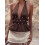 (S, Dark Brown) Blusas femininas com o verão. 7