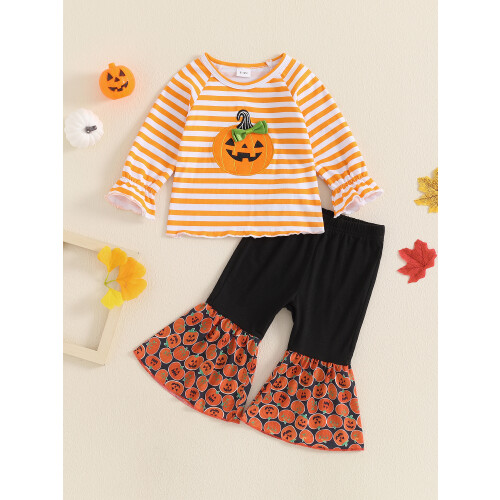 (3-4 Years, Orange) Completo Halloween per 2 pezzi. 2