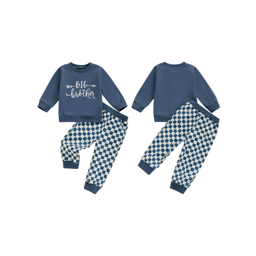 (12-18 Months, Blue) Completo coordinato fratello 2 pezzi. 1