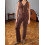 (S, Dark Brown) Γυναικείο πλεκτό σετ καλοκαιρινά ρούχα 3