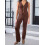 (S, Dark Brown) Γυναικείο πλεκτό σετ καλοκαιρινά ρούχα 6