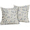 Fodere per cuscini floreali blu e grigie, 18x18 cm, set da 2 2
