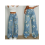 (XL, Blue) Γυναικείο τζιν παντελόνι με φλοράλ στάμπα, ελαφρύ και φαρδύ, μεσαίας μέσης 3