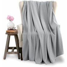 Twin Size Microfleece Blanket – Supersoft, Lightweight, All-Season Plush Throw for Bed, Couch, Sofa | Pet-Friendly | Light Grey