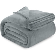 Cool Grey Fleece Blanket King Size Lightweight Fuzzy Soft Anti-Static Microfiber Bed Blanket (90x102 Inch)
