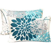 Housses de coussin décoratives bleu turquoise 30 x 50 cm (lot de 2)