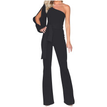 Lulshou Női Nyári Hosszú Ujjú, Egyvállas Bandázsos Overall, Laza Romper, XXL, Lulshou kompatibilis