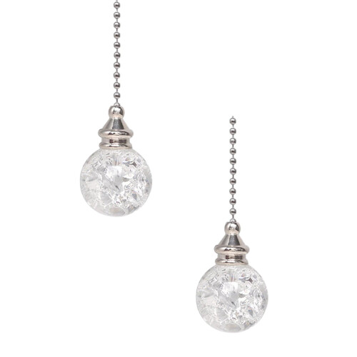 Crystal ceiling fan pull chains 21 inch 2 pcs