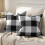 Σετ 2 μαξιλαροθήκες Farmhouse Buffalo Check Plaid Throw με θήκη μαξιλαριού από βαμβάκι και λινό 1