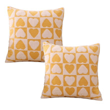 Sierkussenhoezen voor Valentijnsdag, geel, 18x18 inch (set)
