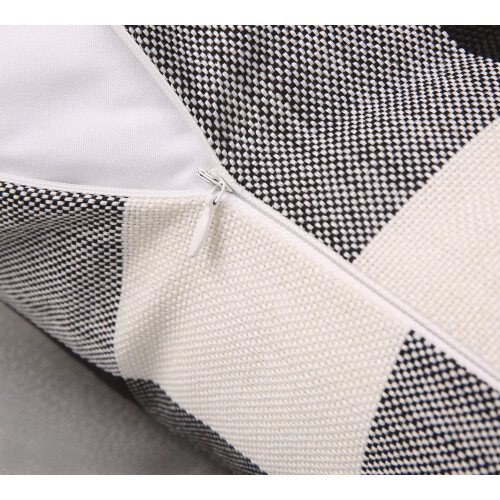 Σετ 2 μαξιλαροθήκες Farmhouse Buffalo Check Plaid Throw με θήκη μαξιλαριού από βαμβάκι και λινό 2