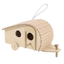 1 stuk houten vogelvoederhuisje, naturel hout design, voor vogels in de tuin of buiten.