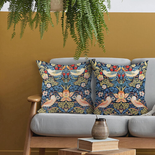 Fodere per cuscini in lino stile Chinoiserie, 45x45 cm, set da 2 1