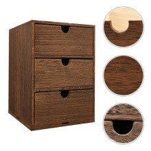 Multi-layer Wooden Desk Drawer Style Storage Box for Sundries (Brown)