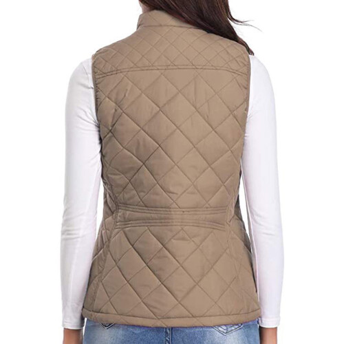 Vest for Women Winter Fall Basic Button Vest Solid Keep Warm Sleeveless Jacket with Pocket,Khaki 2