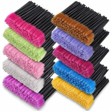 Perii de rimel pentru extensii de gene, 1000 buc, de unică folosință, tip bobină, pentru rimel, extensii de gene și sprâncene (10 culori)