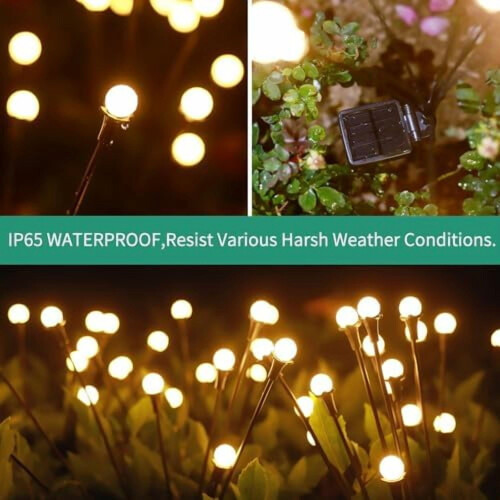 Solar-Glühwürmchen-Gartenleuchten, warmweiß, 2er-Pack 2