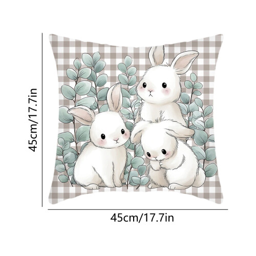 Housse de coussin de Pâques, motif printanier, fermeture éclair, 45 x 45 cm 2