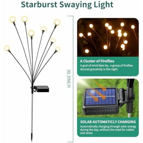 Solar-Glühwürmchen-Gartenleuchten, warmweiß, 2er-Pack 1