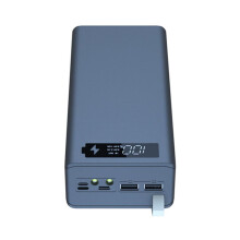 Estuche para Power Bank con doble puerto USB, cargador de baterías 16*18650, kit de carcasa DIY con LED INV (negro)