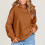 Damen Herbstoberteil, Langarm-Kapuzenpullover, einfarbig, locker geschnitten, bequem, braun 5