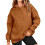 Damen Herbstoberteil, Langarm-Kapuzenpullover, einfarbig, locker geschnitten, bequem, braun 1