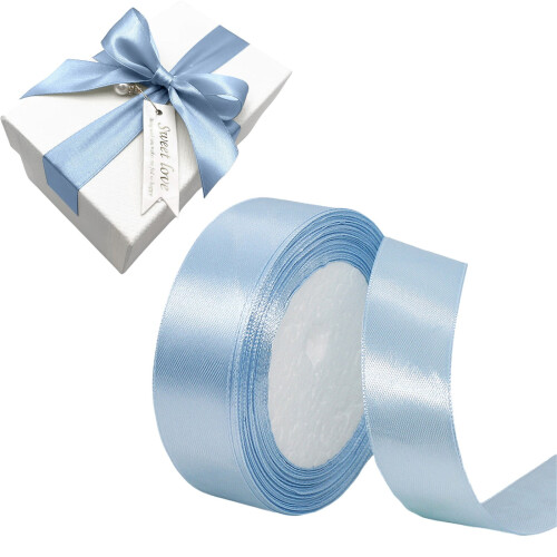 1 Zoll breites Satinband, 25 Yards, hellblau 1