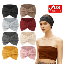 Set de bentițe extra-large din bumbac pentru femei (8 bucăți), eșarfă elastică răsucibilă de 20 cm, material confortabil, compatibilă cu