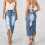 YOUSNH Γυναικεία Φούστα Denim με Ψηλόμεσο Σχέδιο και Σχέδιο, Γυναικείες Φούστες, Μπλε 6