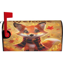 Couvercle de boîte aux lettres magnétique imperméable Renard d'automne 53 x 46 cm
