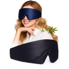 Sleep Headphones with Ice-feeling Extra Soft Modal Lining 100% Blackout Eye Mask Ultra-thin Design